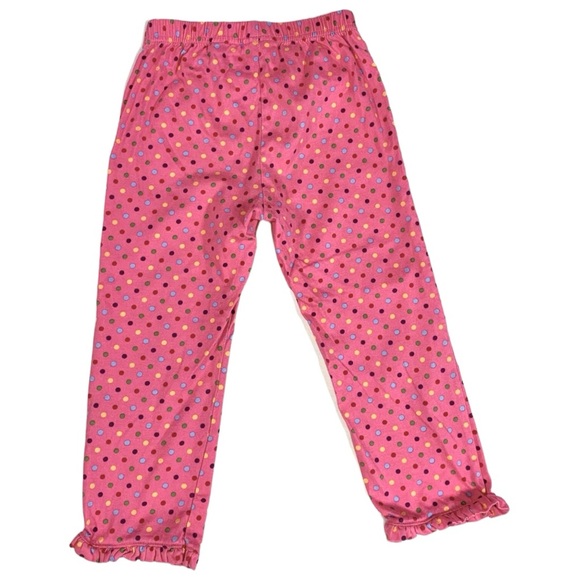 Hanna Andersson size 100 (4) Girls Pink Multicolor Polka Dot Pants Ruffle Hem - Picture 2 of 7
